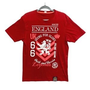 England Soccer Graphic T-Shirt Mens L Red UK Three Lions Going For Glory MMXXII